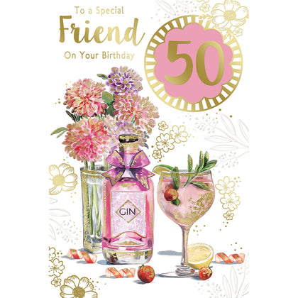 To a Special Friend On Your 50th Birthday Female Celebrity Style Greeting Card