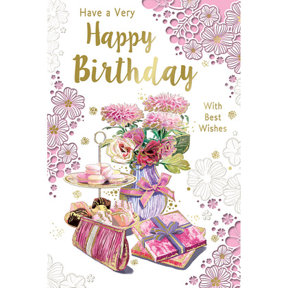 Have a Very Happy Birthday With Best Wishes Open Female Celebrity Style Greeting Card