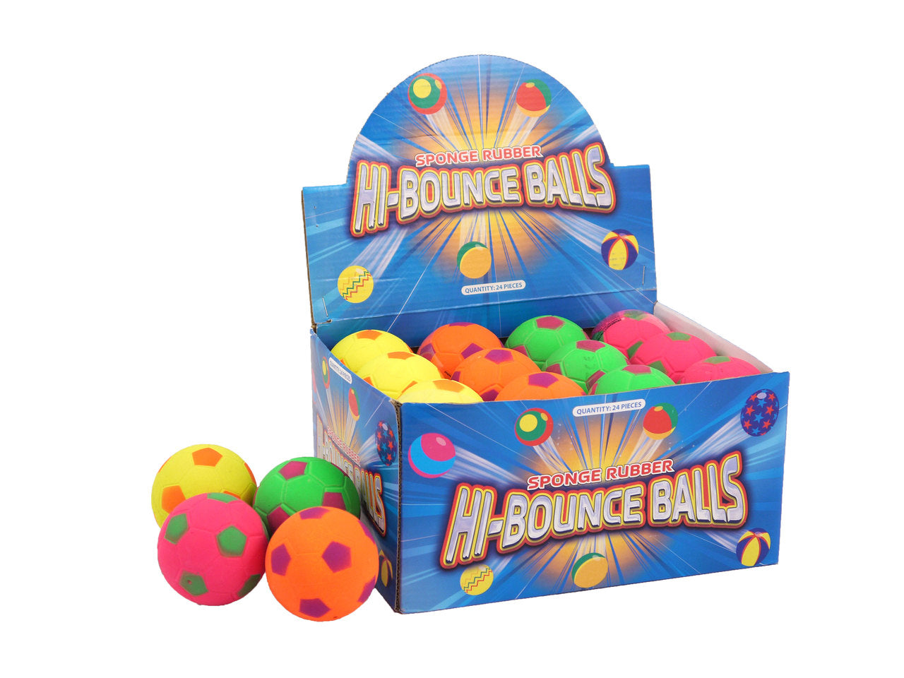 Pack of 24 Ball Football 6.2 cm 4 Assorted Colours