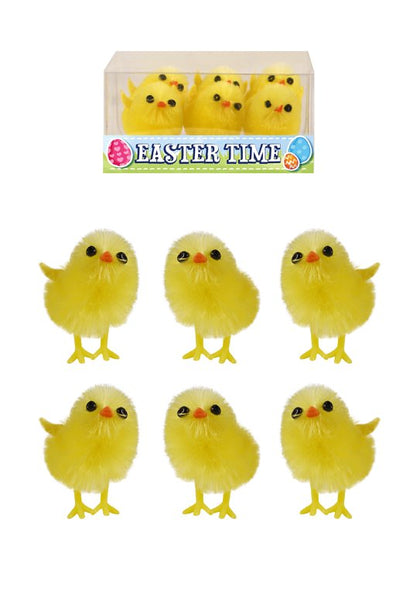 Pack of 6 3.5cm Yellow Easter Chicks