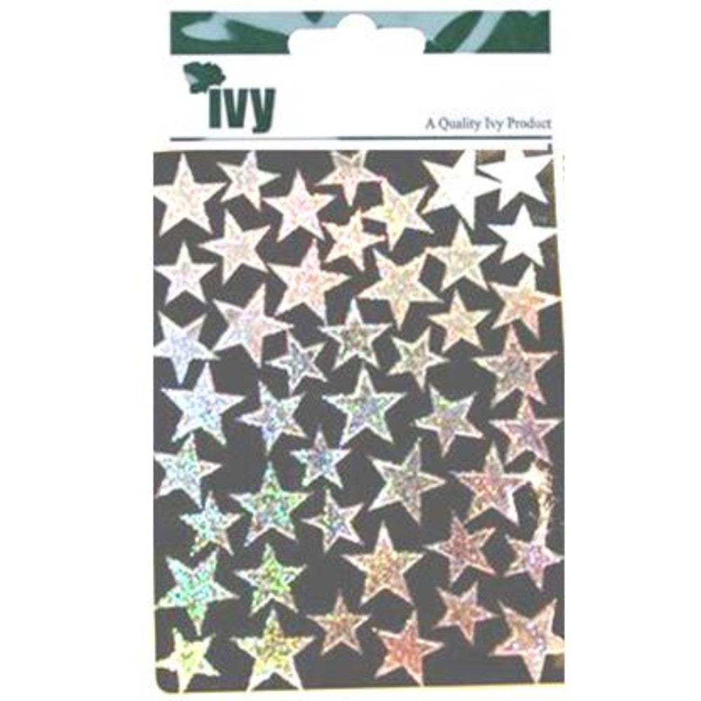 Pack of 90 Silver Shiny Metallic Stars