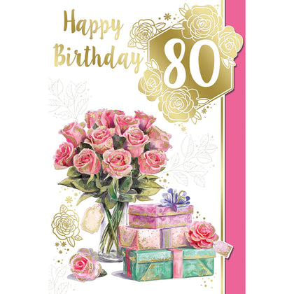 Happy Birthday 80th Open Female Celebrity Style Greeting Card