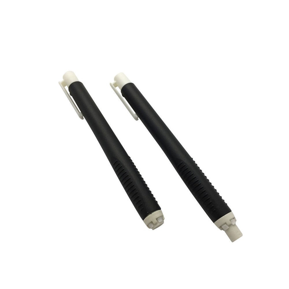 Janrax Click Eraser - Black Pen Barrel with Easy Grip