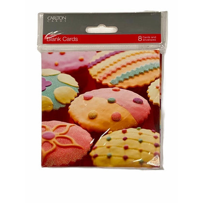 Pack of 8 Cupcake Design Blank Greeting Cards