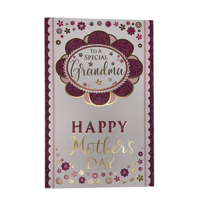 To A Special Grandma Glitter Flower Design Mother's Day Card