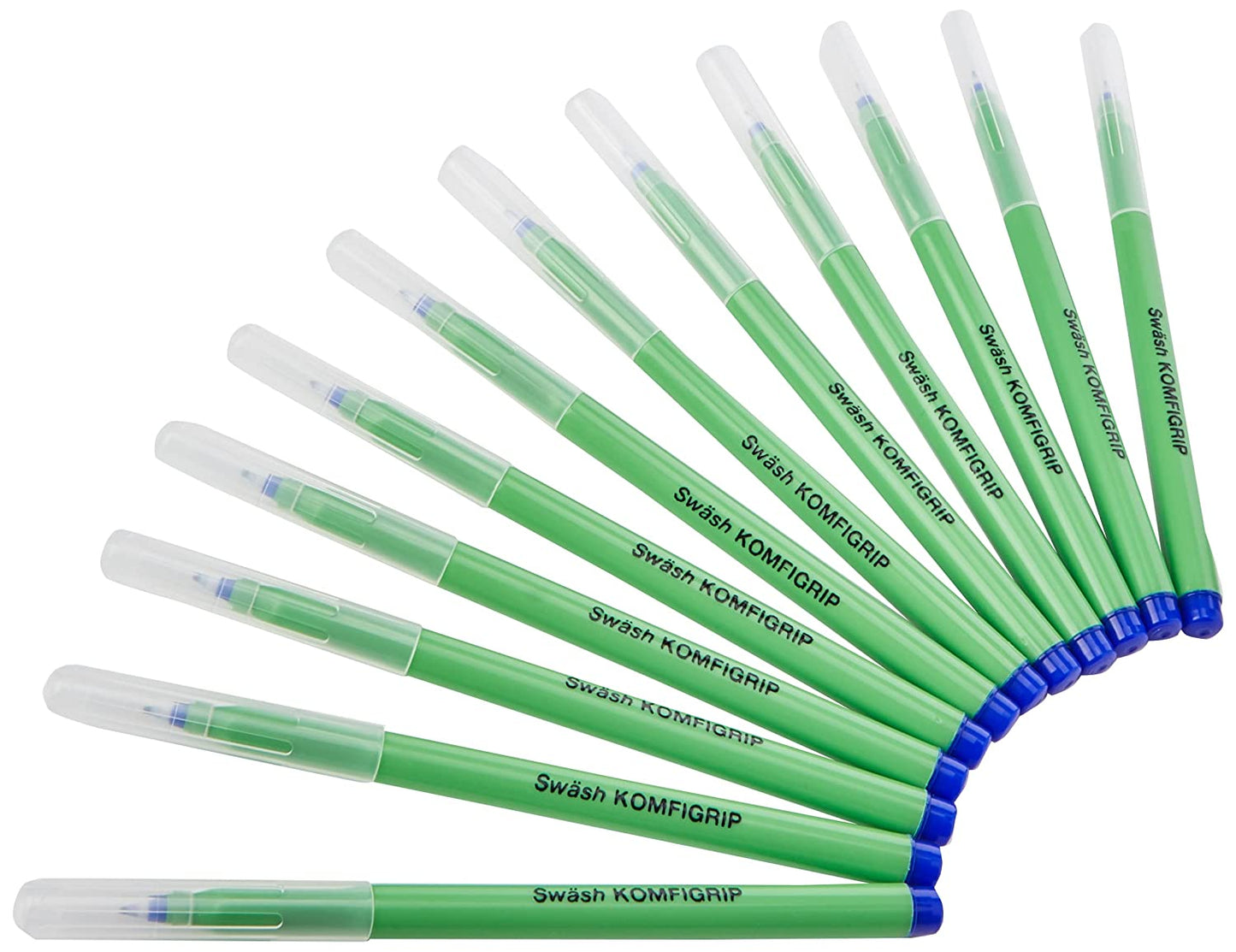 Pack of 12 Swash KOMFIGRIP Handwriting Blue Pens
