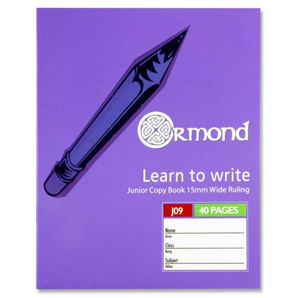40 Pages J09 Junior Learn to Write Copy Book by Ormond