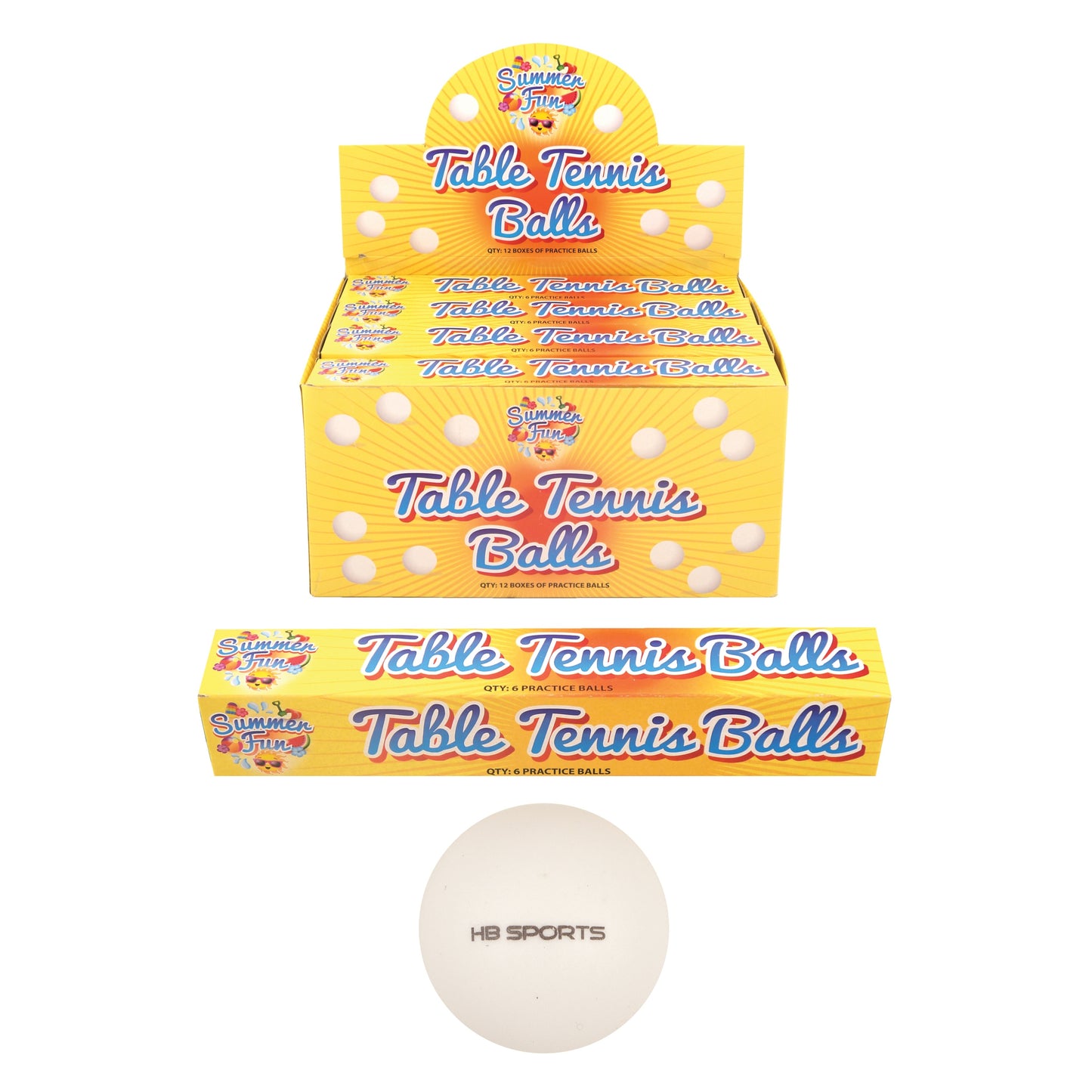 Pack of 6 Table Tennis Ball 4cm Beer Pong Balls