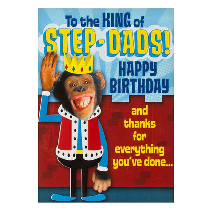 Birthday Card For Stepdad 'King of Step-dads'