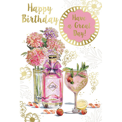 Have a Great Day Open Female Celebrity Style Birthday Card