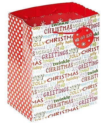 Bright Fun Lettering Large Christmas Gift Bag
