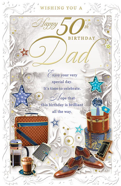 Happy 50th Birthday Dad Opacity Card