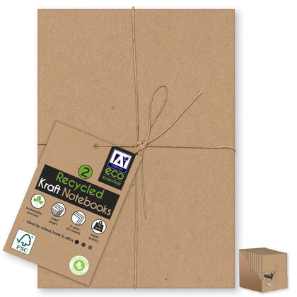 Pack of 2 A5 Recycled Kraft Softcover Notebooks