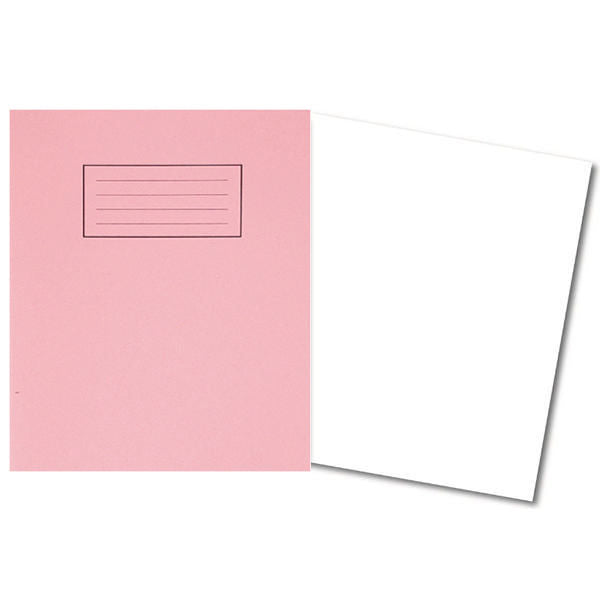 Pack of 100 229x178mm Pink Exercise Books 80 Plain Pages