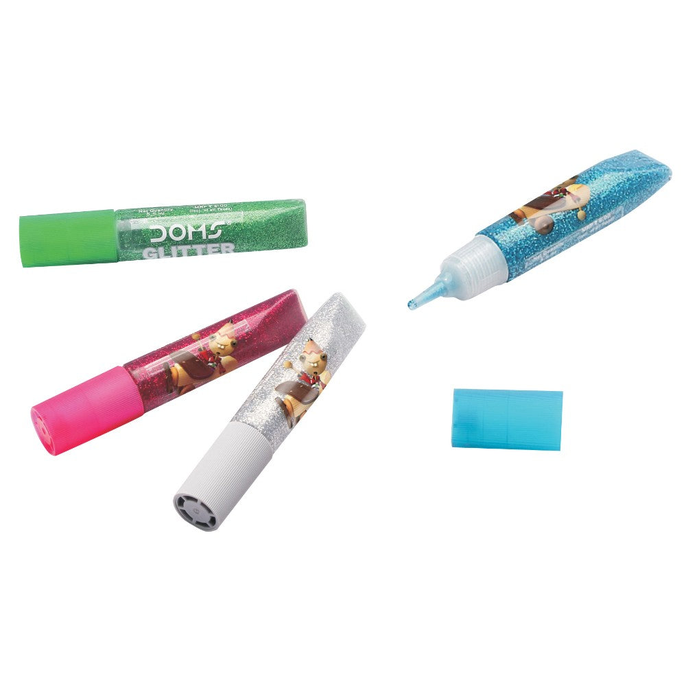 Pack of 6 Doms Glitter Tubes - Assorted