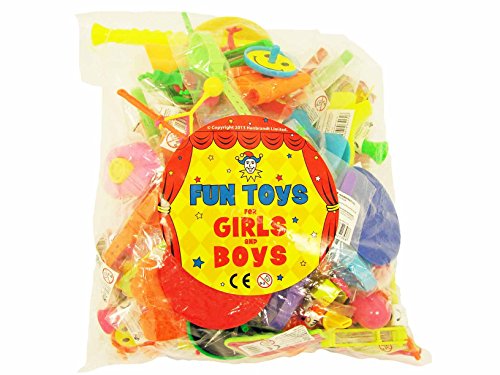 Pack of 100 Fun Toys for Girls and Boys Party Bag Items