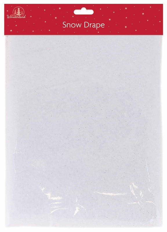 Christmas Snow Drape with Silver Glitter