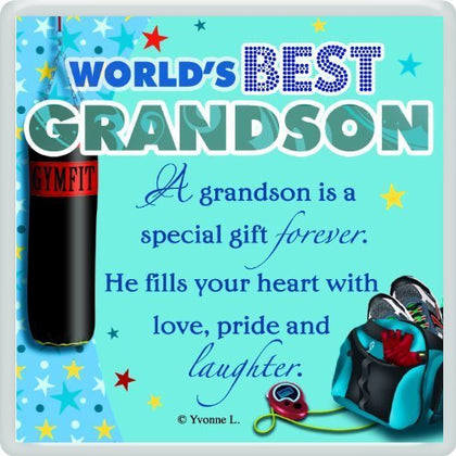 World's Best Grandson... Sentimental Fridge Magnet Christmas, Birthday Gift