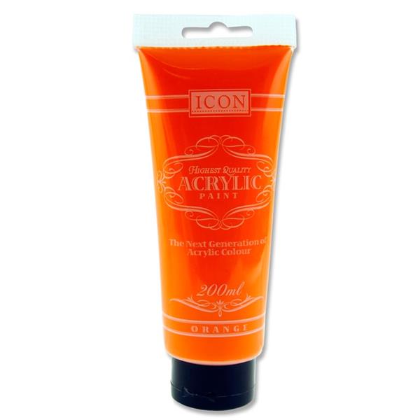 Orange Acrylic Paint 200ml by Icon Art