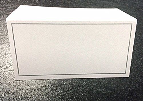 Pack Of 10 High Quality Place Cards (White/Silver Colour)
