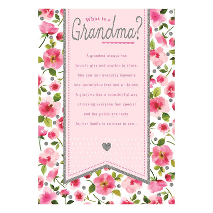 What is Grandma? Floral Design Birthday Card