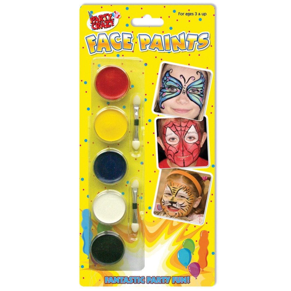 Pack of 5 Halloween Party Crazy Face Paints