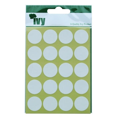 Pack of 140 White Circular Dots 19mm Stickers