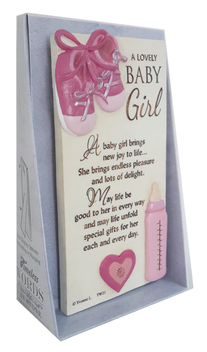 A Lovely Baby Girl Timeless Words Plaque
