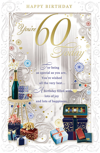 You are 60 Today Open Male Birthday Opacity Card