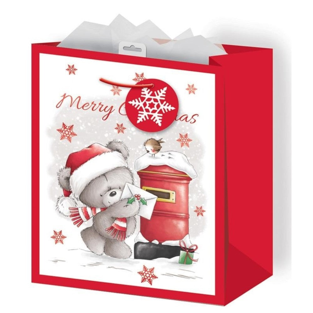 Grey Bear Medium Christmas Bag