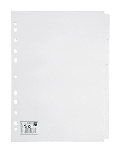 5 Star Multipunched Manilla Board 5-Part A4 White Office Subject Dividers