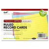 Pack of 100 6" x 4" Ruled Record Assorted Colour Cards by Premier Office