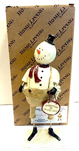 Merry & Bright Christmas Snowman 'Christmas Is On It's Way' Statue Ornament