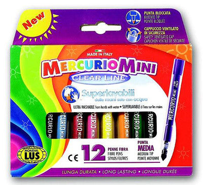 Pack of 12 Mini Medium Fibre Tip Pens