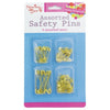 100 Pack Assorted Size Gold Safety Pins