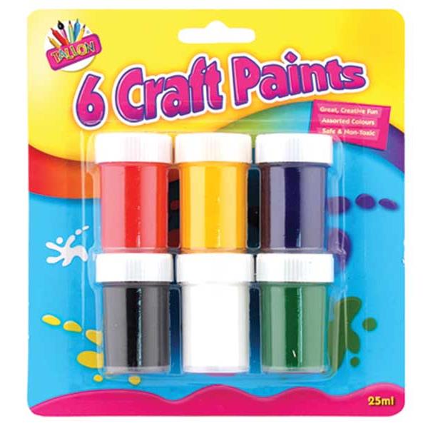 Pack of 6 20ml Craft Paint Pots