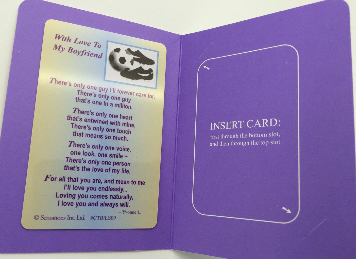 With Love To My Boyfriend ....Wallet Card (Sentimental Keepsake Wallet /Purse Card)