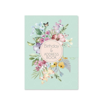 A5 Satin Pastel Floral Birthday And Address Book