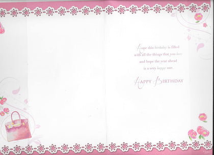Wishing You A Very Happy Birthday Lady Design Open Female Celebrity Style Card