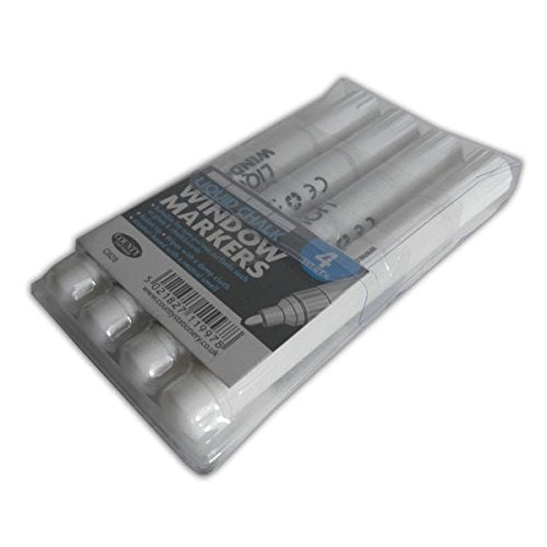 Pack of 4 Liquid Chalk Window Markers White