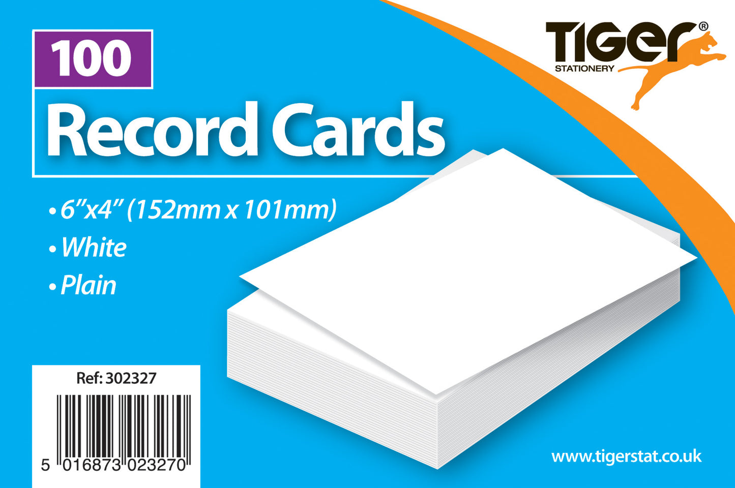 Pack of 100 6" x 4" Plain Record Cards