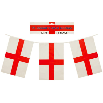 St George Day England Flags Bunting 12 Feet
