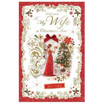 With Love to My Wife Best Wishes Christmas Card