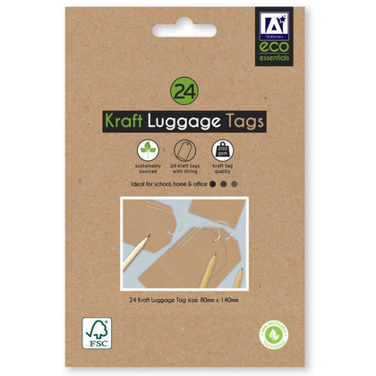 Pack of 24 Kraft Luggage Tags