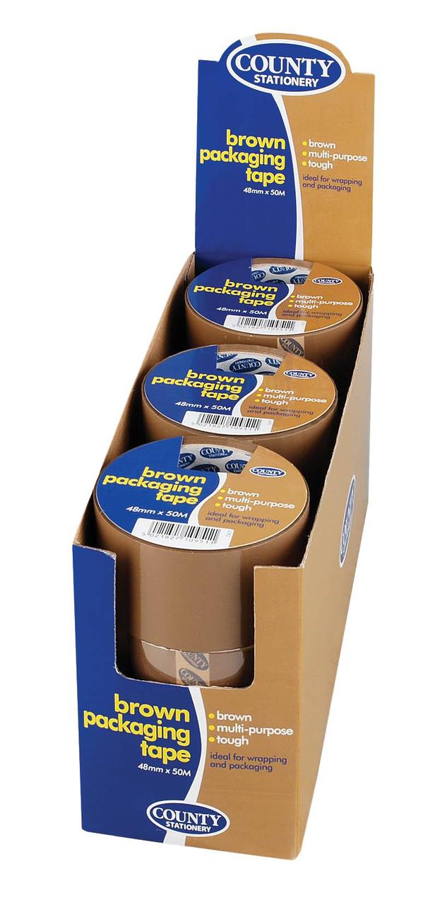 Pack of 6 Brown Packaging Tape 48mm x 50M