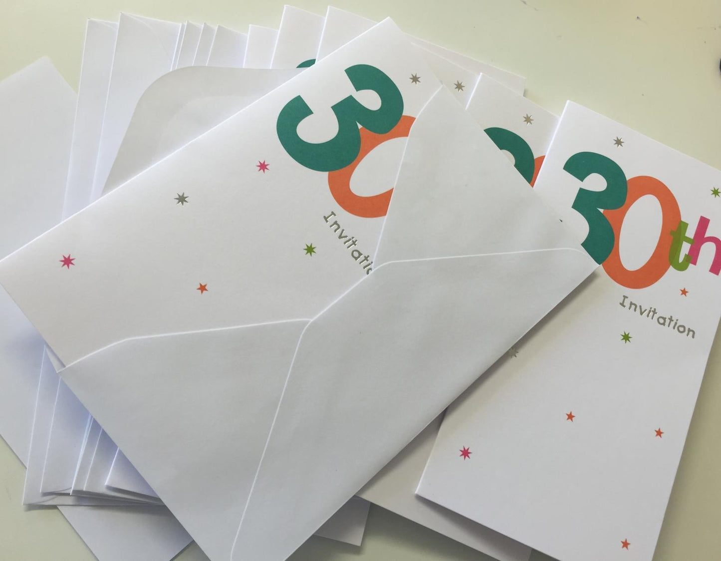 30th Birthday Party Invitations - Pack of 8 White