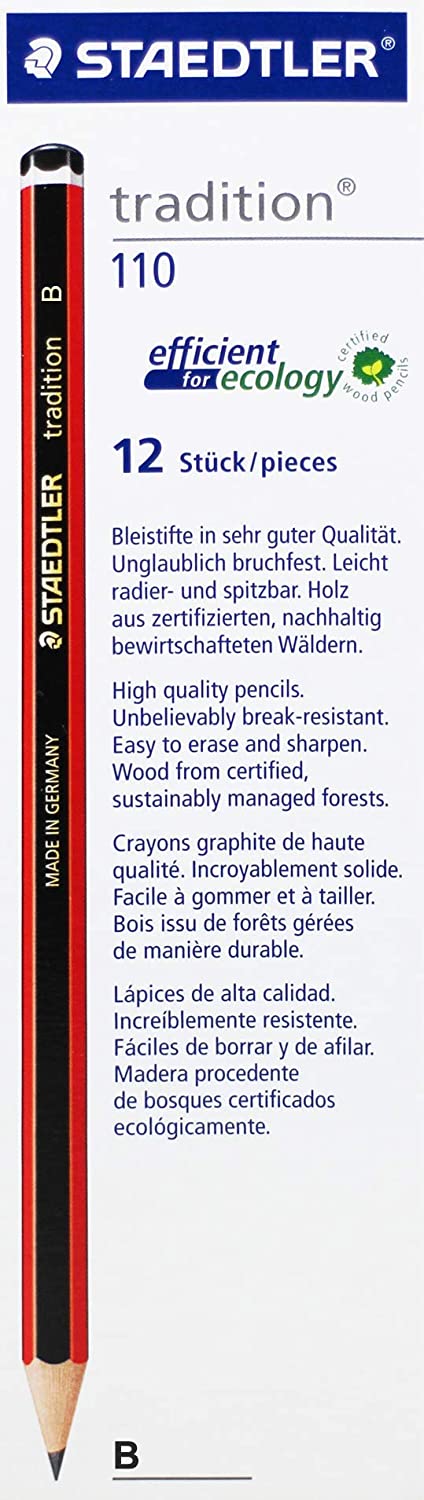 Pack of 12 Staedtler Tradition 110 Pencils B