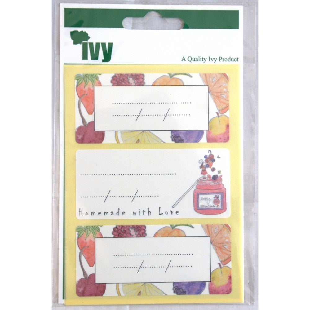 Pack of 12 Jam 34x75mm Printed Labels