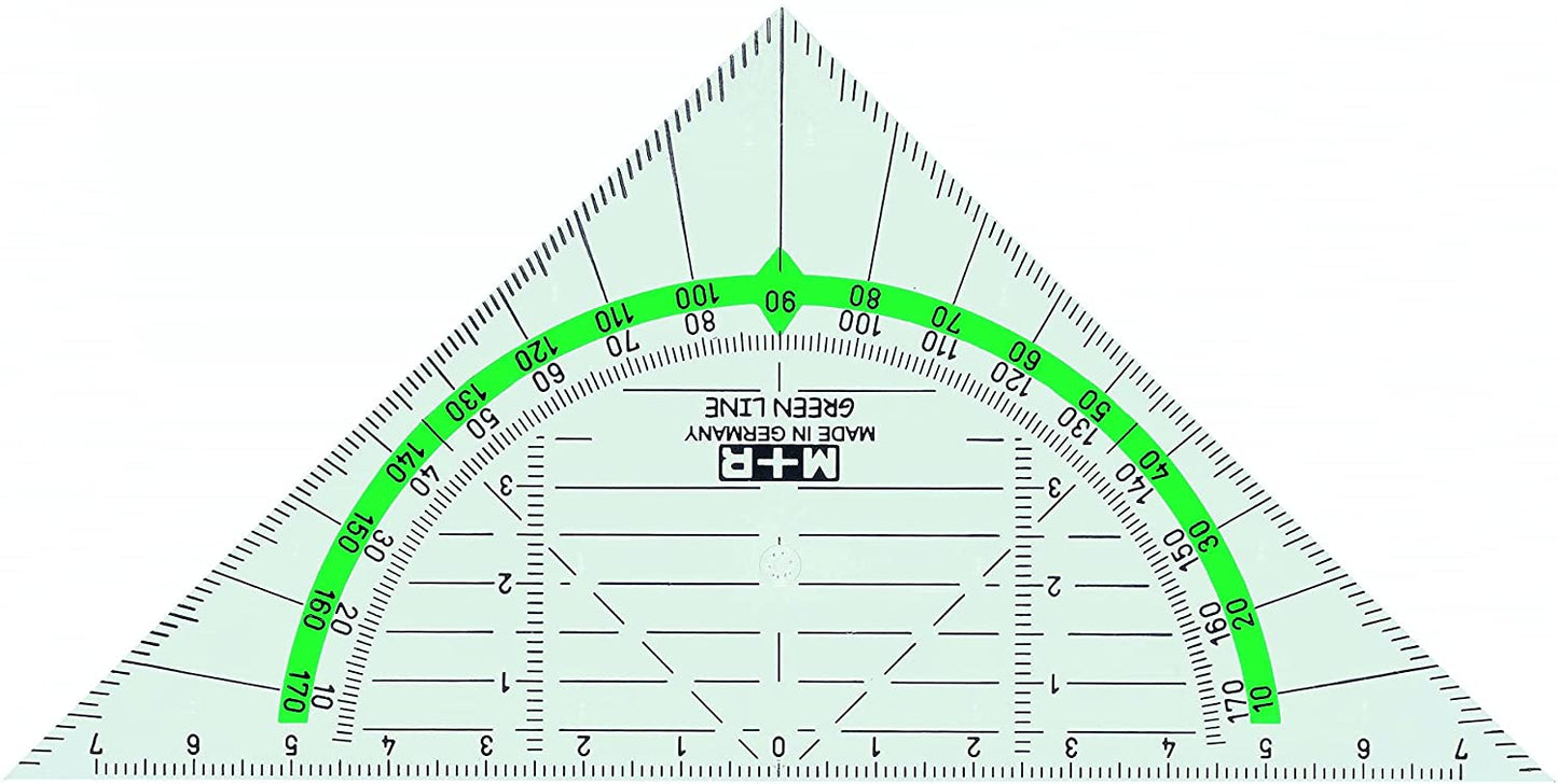 Green Line Geometric Set Square Protractor