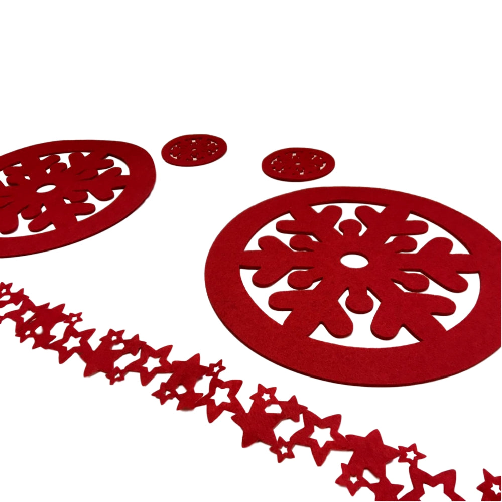 Red Christmas Tableware set 2 Table Mats 2 Coasters Table Runner